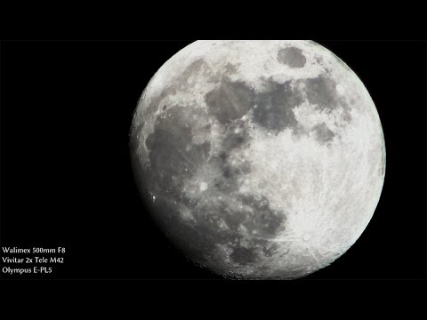 Youtube: Moon video with 60$ Walimex 500/8 lens & 2x teleconverter at 2000mm