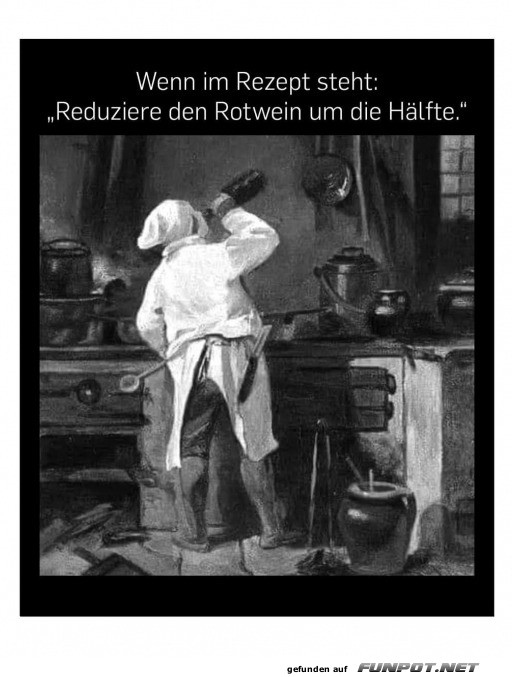 Reduziere den Rotwein