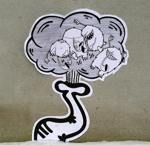 elepahnt graffitti sticker art