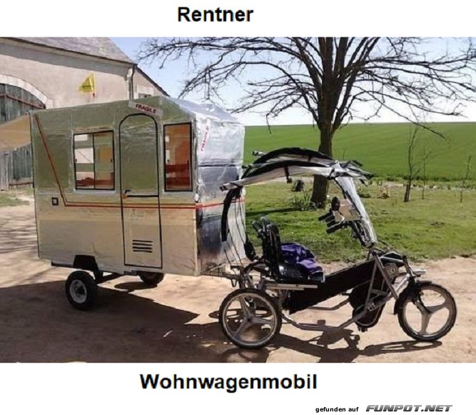 Kleines Wohnwagenmobil fuer Rentner