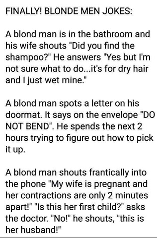 Blonde Men Jokes