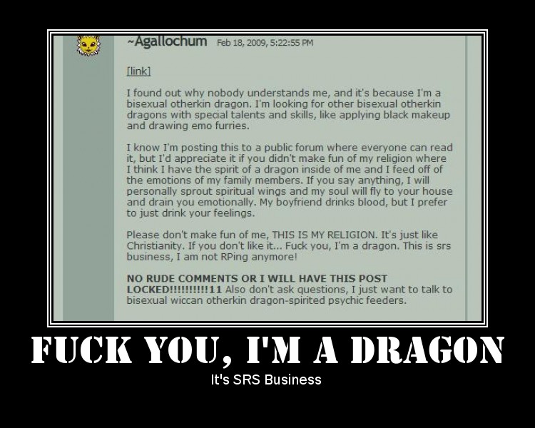 Fuck You  I  m a Dragon by Runearchermg