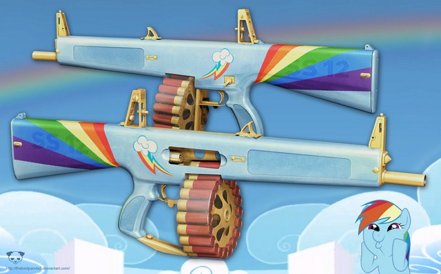 aa 12 shotgun rainbow dash edition by th