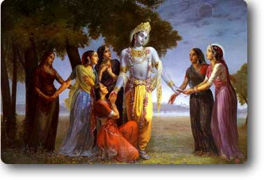 Krishna meets gopis