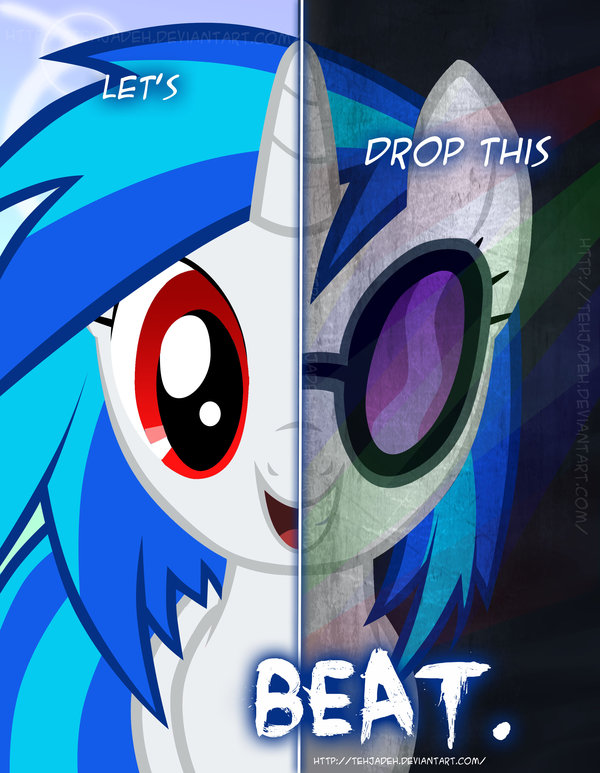 mlp   two sides of vinyl scratch by tehj