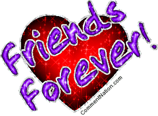 friends forever red glitter heart