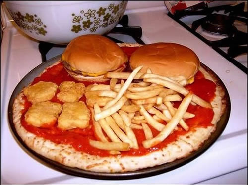 96 McNugget Burger Pizza - With Fries