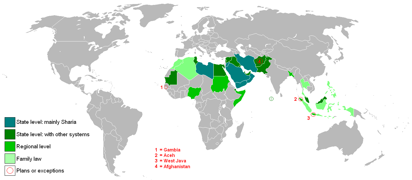 Countries with Sharia rule