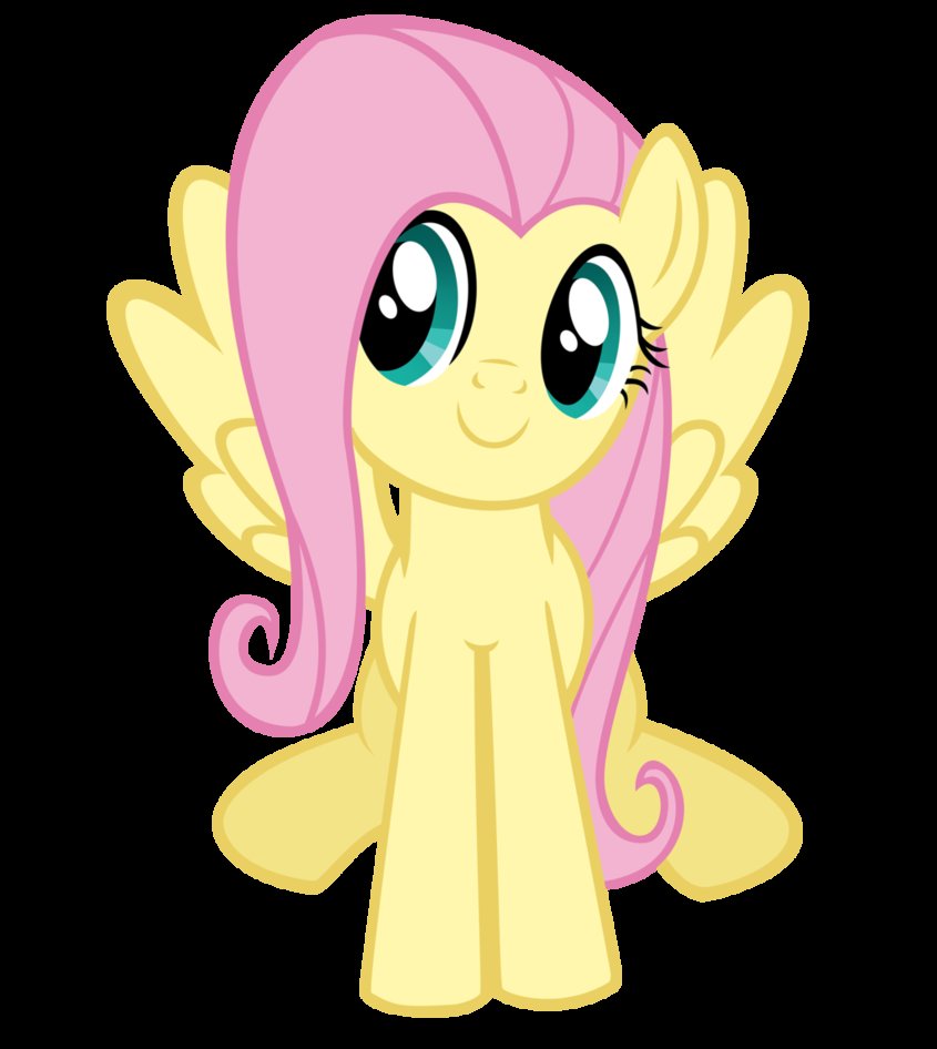 fluttershy sitting on the ground by red4