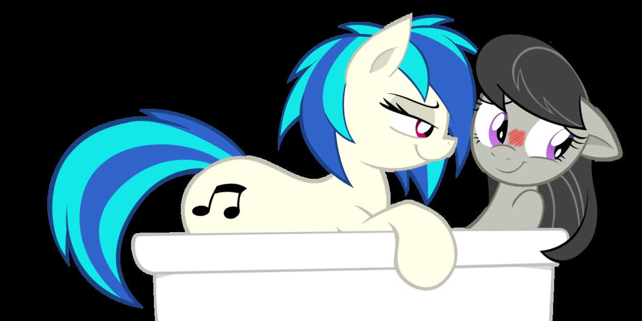 bath time for octavia and vinyl scratch 