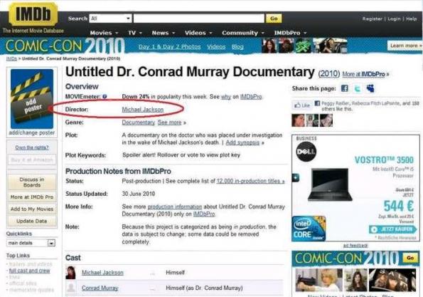 DR. Conrad Murray Docomentary IMbD