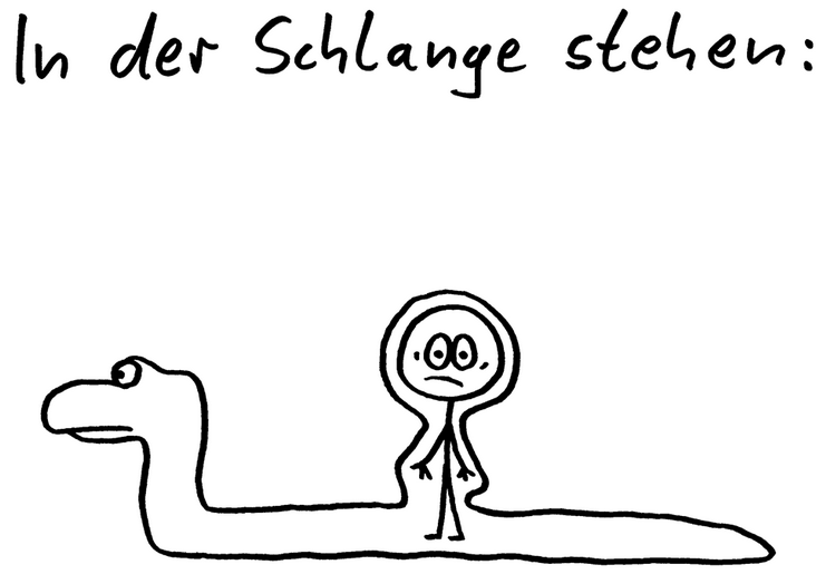 schlange stehen