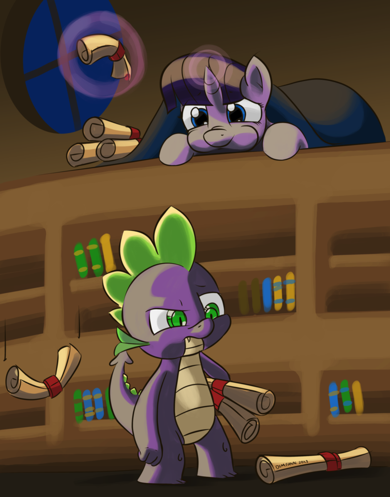 twilight and spike by dimfann-d6ria3i