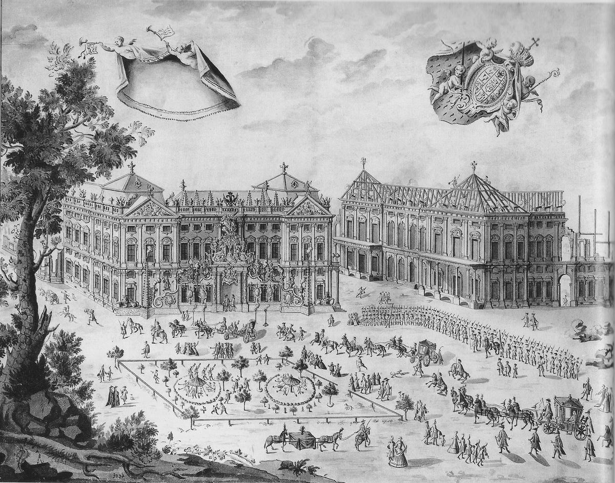 Residenz WC3BCrzburg im Bau 1731