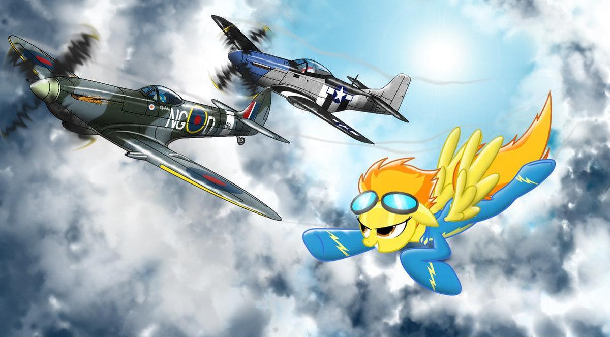 spitfire flying with vintage friends by 