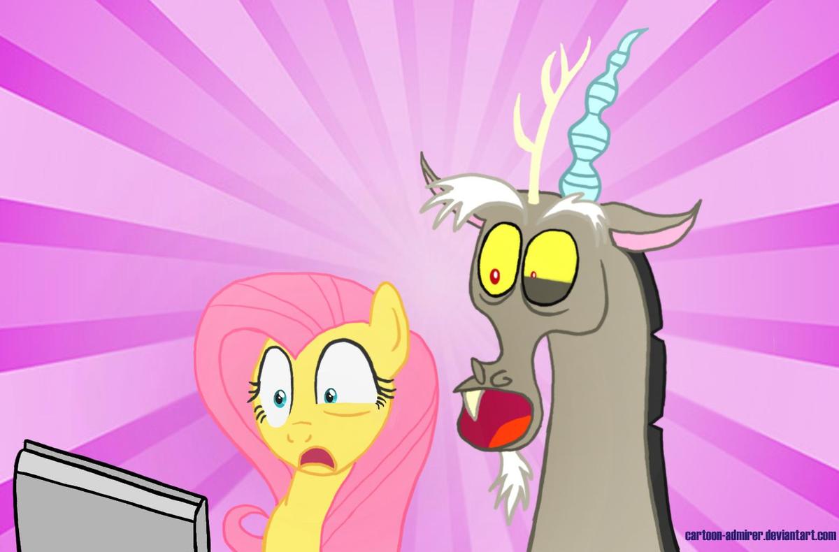 fluttershy and discord discover the inte