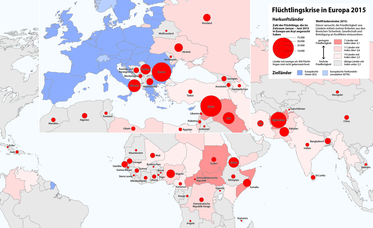Karte Fl C3 BCchtlingskrise in Europa 20