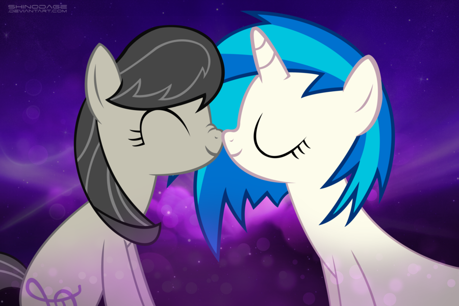 octavia and vinyl scratch snuggles by sh