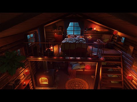 Youtube: Cozy Cabin at Night with Rain Sounds and Crackling Fireplace for Sleep, Study and Relax