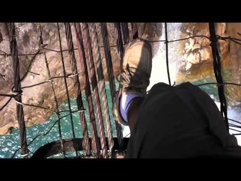 Youtube: Crossing a Rusty, Iron Cable Bridge in Cherrapunji, India