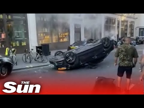 Youtube: Road rage driver FLIPS Audi car in London's Leicester Square #Shorts