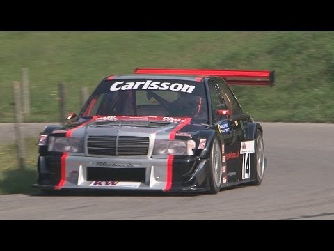 Youtube: Mercedes Benz 190 RM 1 with Judd Formula 1 engine V8 3.5, by Reto Meisel at Swiss Hillclimb 2013