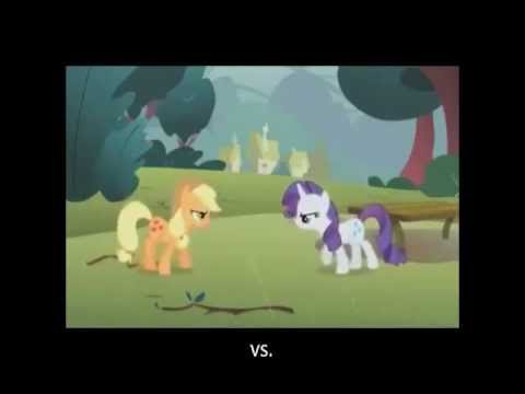 Youtube: Epic Pony Battle of History- Rarity vs. Applejack