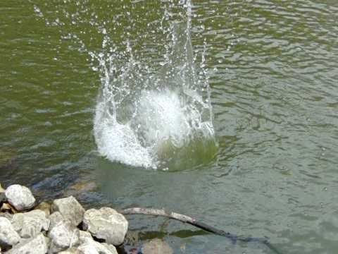 Youtube: slow motion dropping a big rock into water!
