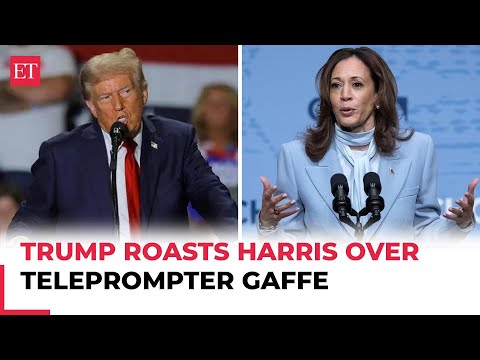 Youtube: Trump mocks rival Kamala Harris over her '32 days' teleprompter freeze moment