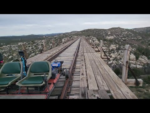 Youtube: RAILCART on high bridge over HWY94 Campo CA.