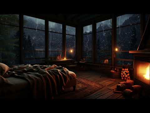 Youtube: Cozy Ambience  Cozy wooden cabin space with fireplace for sleeping  8 hours