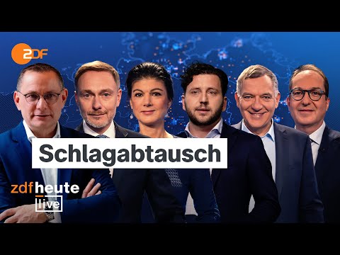 Youtube: Chrupalla, Lindner, Wagenknecht, Banaszak, van Aken und Dobrindt im Schlagabtausch | ZDFheute live