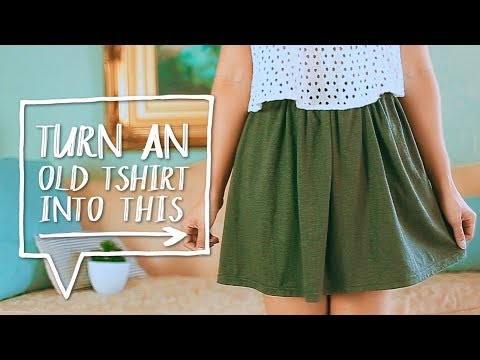 Youtube: DIY CLOTHES HACK | Transform a TSHIRT into a SKIRT! | Easy Sewing Project  ✨Alejandra's Styles