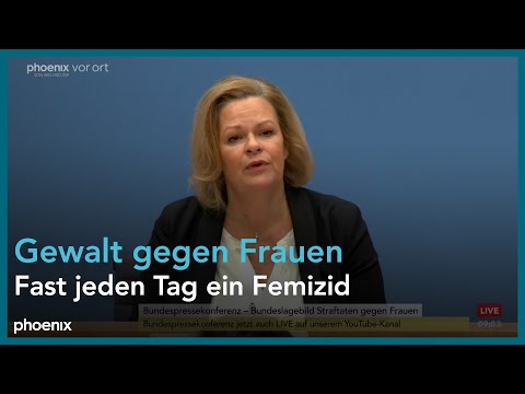 Youtube: BPK: Bundeslagebild „Geschlechtsspezifisch gegen Frauen gerichtete Straftaten“ | 19.11.24