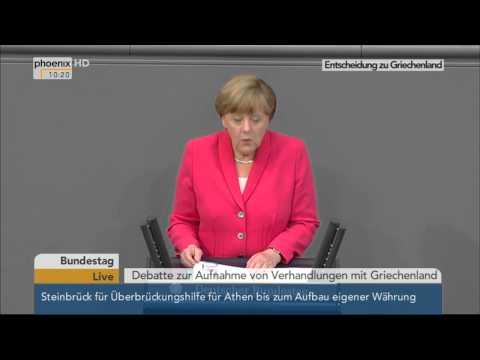 Youtube: Bundestag: Angela Merkel zur Stabilitätshilfe zugunsten Griechenlands am 17.07.2015