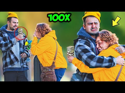 Youtube: Homeless Asks Strangers for Money, Then Gives 100x What They Gave Him! (HEART BREAKING)