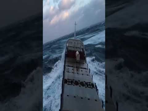 Youtube: Ships in a storm with strong rolling 😨 #ship #vessel #storm #rolling #heavy #bigwaves #bigships