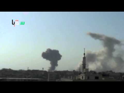 Youtube: شام ريف دمشق سقبا قصف عنيف من قبل الطيران الحربي على الغوطة الشرقية 1 11 2012