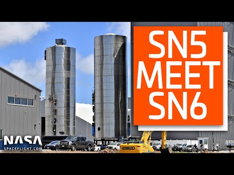 Youtube: SpaceX Boca Chica - Starship SN5 rolls back to tag in SN6