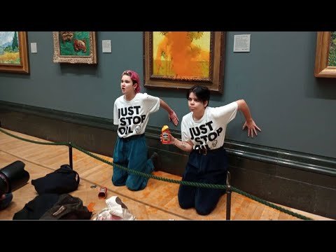 Youtube: Just Stop Oil climate activists jailed after defacing Vincent van Gogh painting