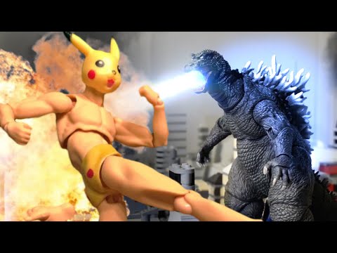 Youtube: Pexachu VS Godzilla (Pokémon/Godzilla stop motion)