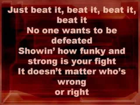 Youtube: Michael Jackson-Beat it (Lyrics)