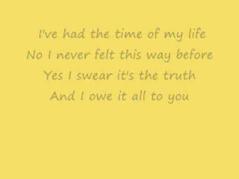Youtube: Dirty Dancing- Time of my life with lyrics