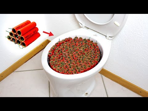 Youtube: Toilette mit 200 Böllern sprengen!