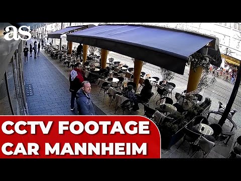 Youtube: CCTV footage captures car accelerating before went into crowd in Mannheim