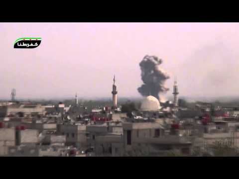 Youtube: شام ريف دمشق كفربطنا قصف عنيف من قبل الطيران الحربي على الغوطة الشرقية 31 10 2012 ج2