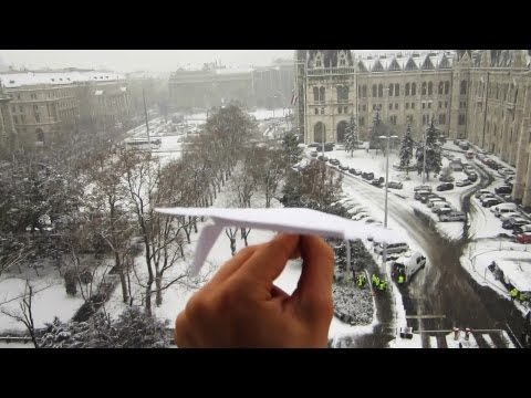 Youtube: My Paper Plane Performs A Perfect Vertical Landing On A Moving Tram In Snow