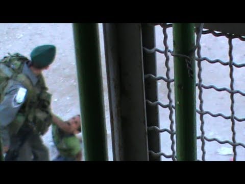 Youtube: Hebron: border police officer kicks a palestinian child, 29/06/2012, raw footage