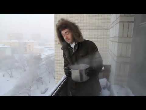 Youtube: Instant vapor - Boiling water freezes instantly in Siberia