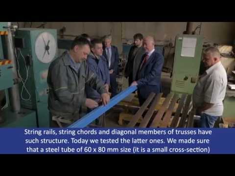 Youtube: Testing of concrete mix for SkyWay string rails